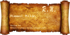 Rummel Milán névjegykártya