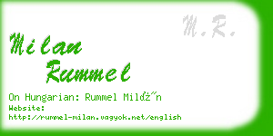 milan rummel business card